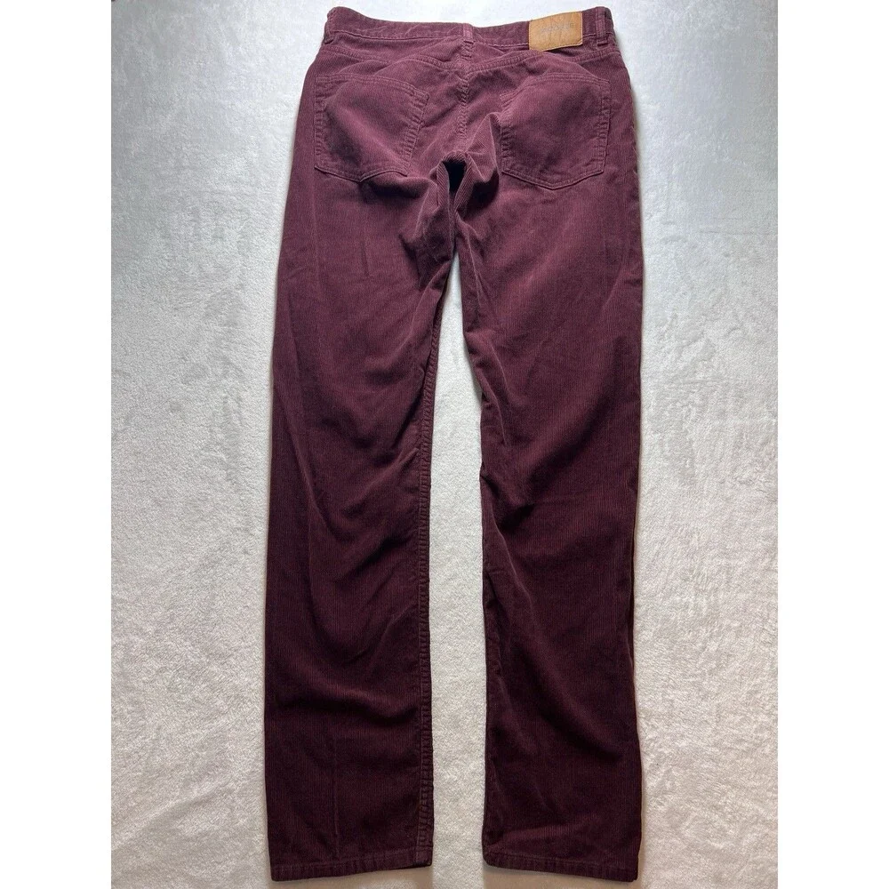 Lacoste Corduroy Jeans Mens 33x34 Slim Fit Button Fly Griotte Cherry Red